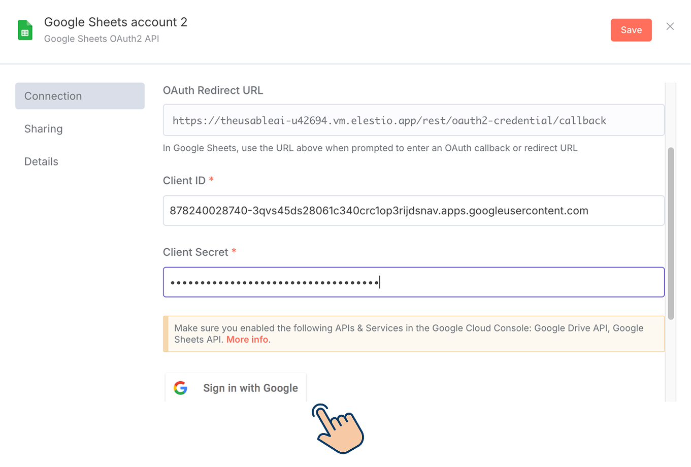 Adding Google API Credentials to n8n